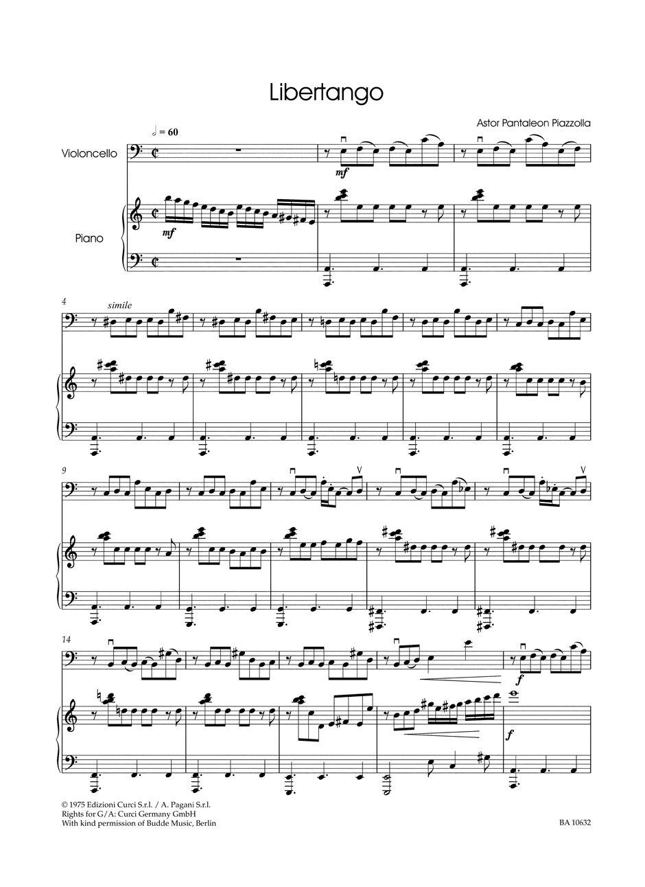 Other Cover Image Tango Classics für Cello und Klavier