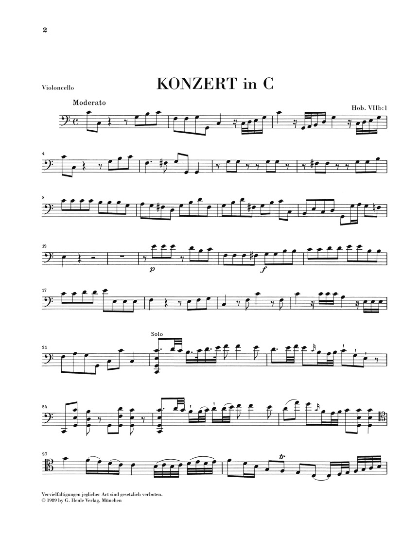 Other Cover Image Konzert für Violoncello und Orchester C-Dur Hob. VIIb:1