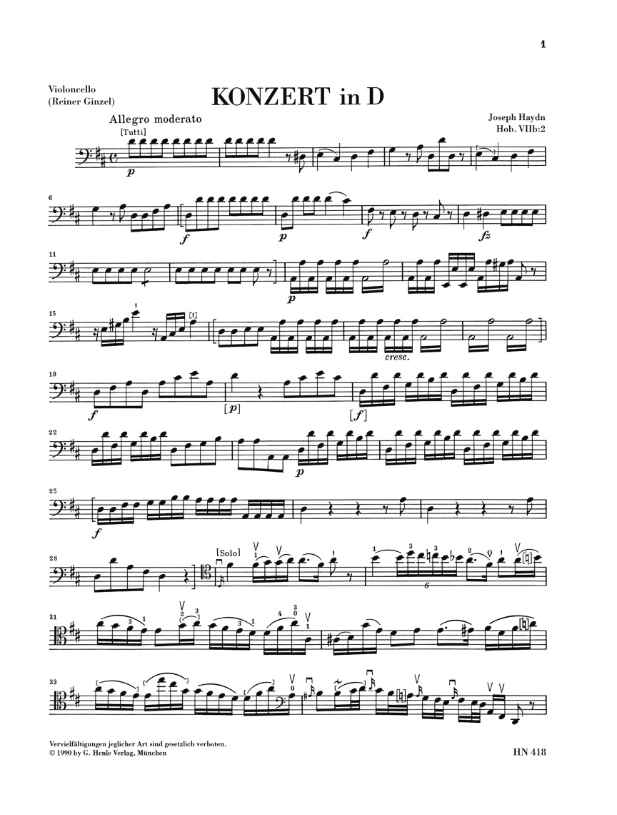 Other Cover Image Konzert für Violoncello und Orchester D-Dur Hob. VIIb:2