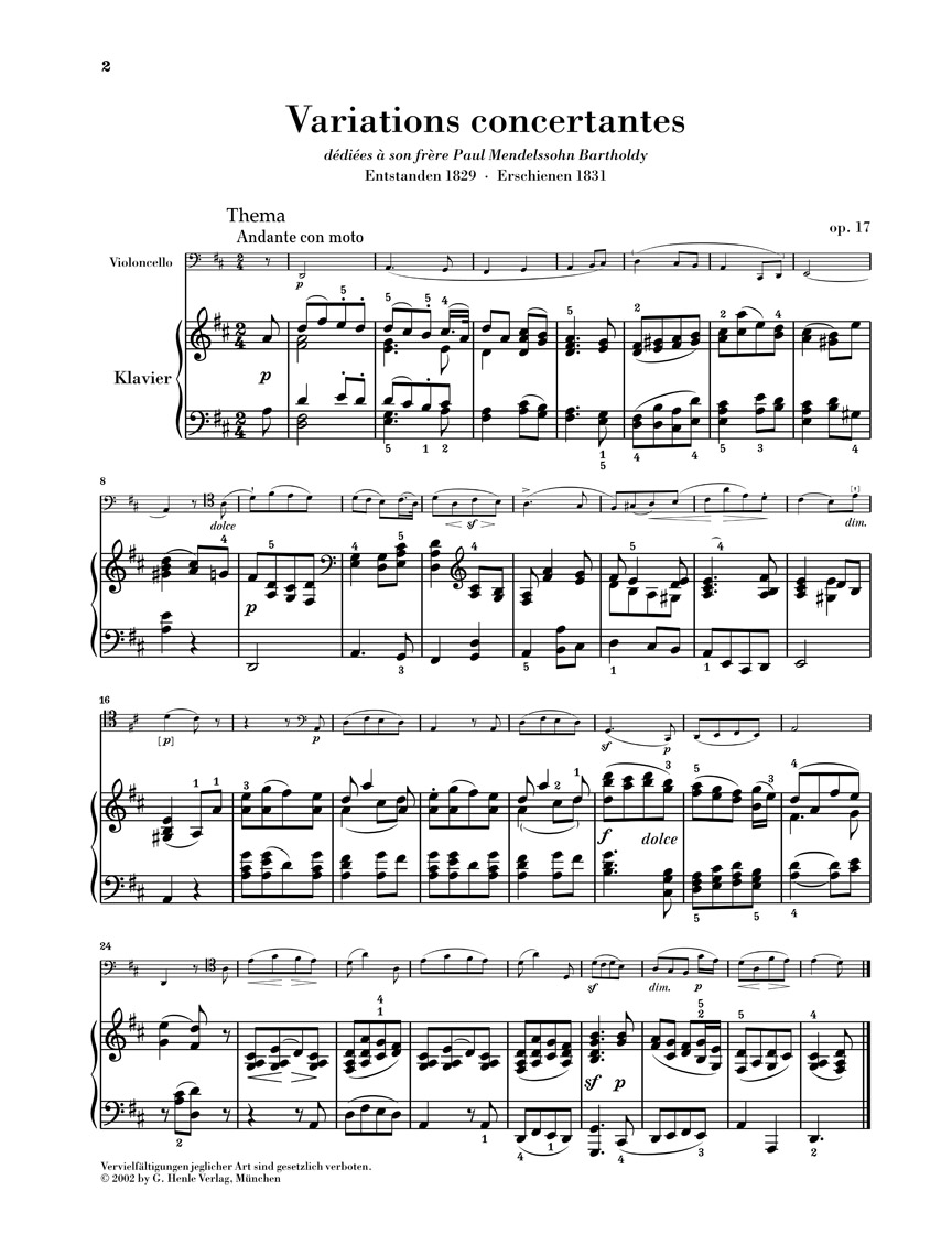 Other Cover Image Variationen op. 17 und andere Stücke für Violoncello und Klavier