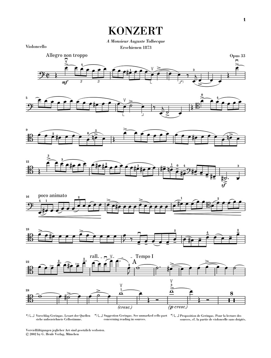 Other Cover Image Violoncellokonzert Nr. 1 a-moll op. 33