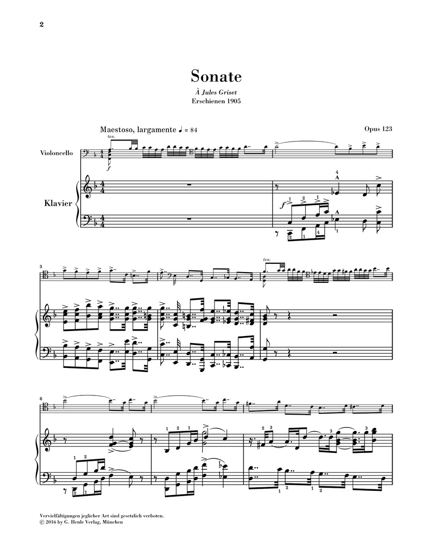 Other Cover Image Sonate Nr. 2 F-dur op. 123 für Violoncello und Klavier