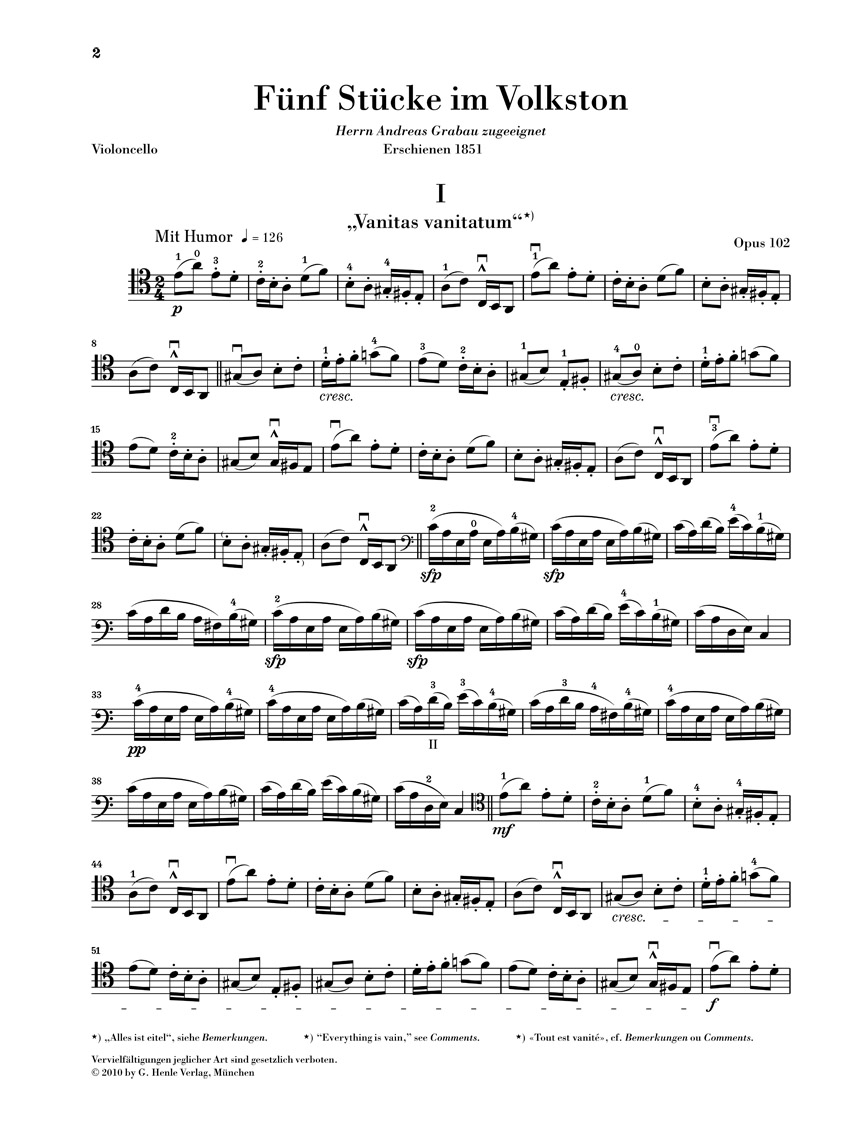 Other Cover Image Fünf Stücke im Volkston op. 102