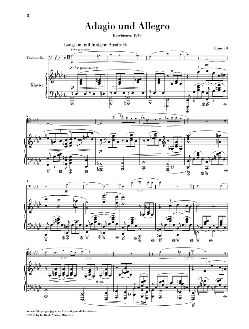 Other Cover Image Adagio und Allegro op. 70 für Klavier und Horn (Fassung für Violoncello)