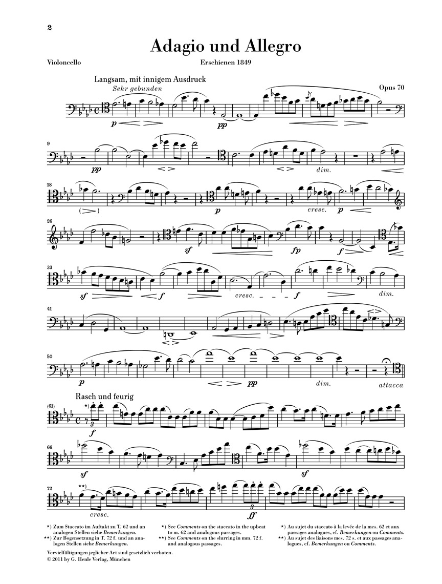 Other Cover Image Adagio und Allegro op. 70 für Klavier und Horn (Fassung für Violoncello)