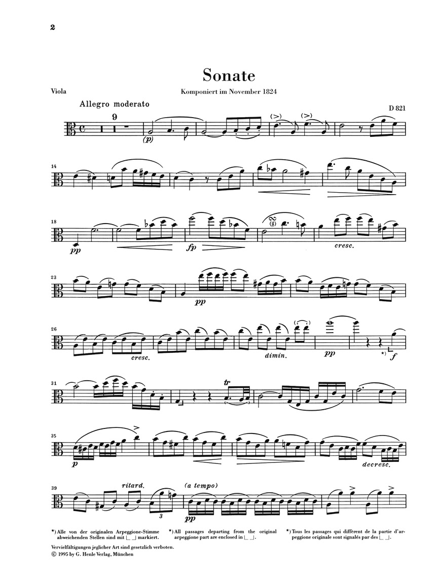 Other Cover Image Arpeggionesonate a-moll op. posth. D 821