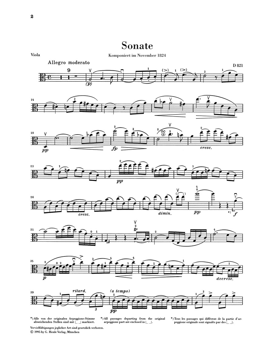 Other Cover Image Arpeggionesonate a-moll op. posth. D 821