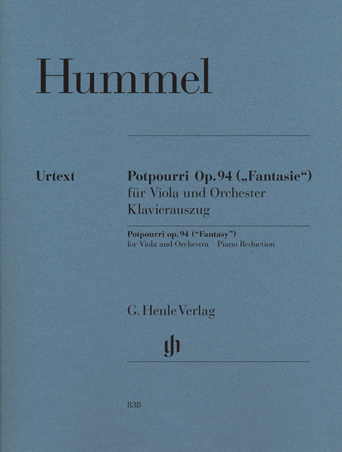 Front Cover Image Potpourri op. 94 (Fantasie) für Viola und Orchester