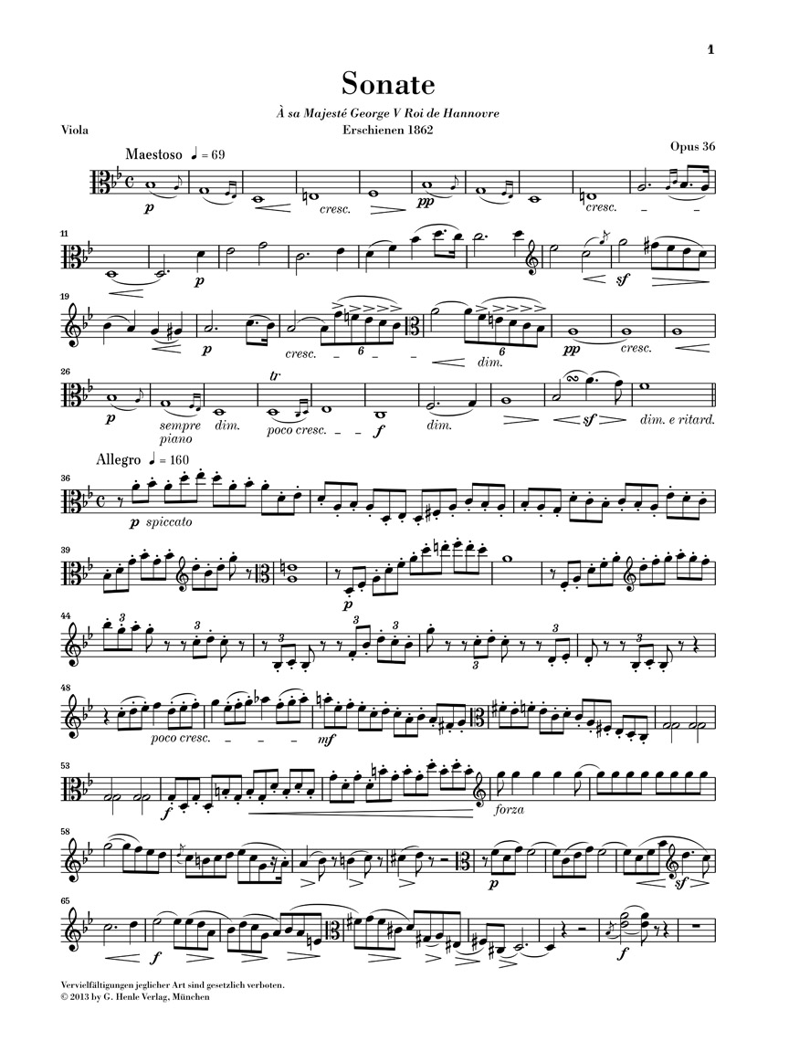 Other Cover Image Sonate B-dur Opus 36 für Klavier und Viola