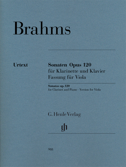 Front Cover Image Sonaten op. 120 für Klarinette (oder Viola) und Klavier