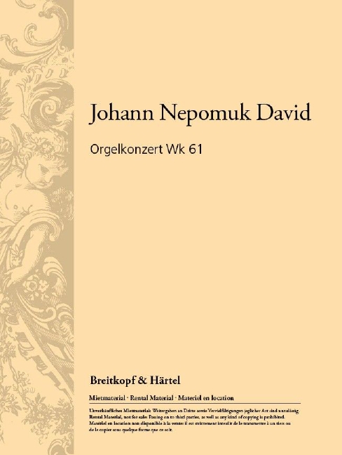 Other Cover Image Orgelkonzert Werk 61