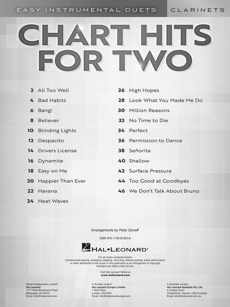 Other Cover Image Chart Hits for Two
