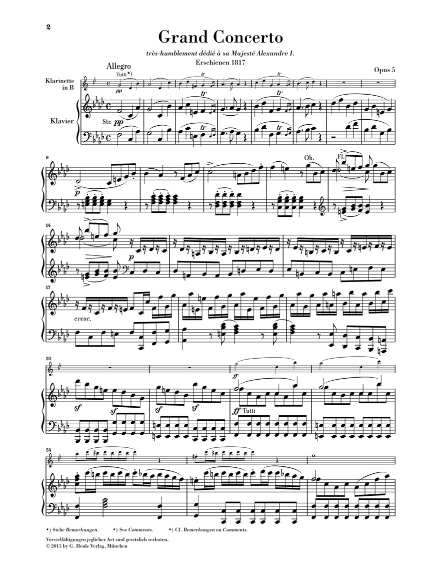 Other Cover Image Klarinettenkonzert Nr. 2 f-moll op. 5