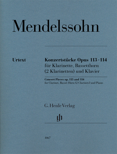 Front Cover Image Konzertstücke op. 113 f-moll und 114 d-moll für Klarinette, Bassetthorn (2 Klarinetten) und Klavier