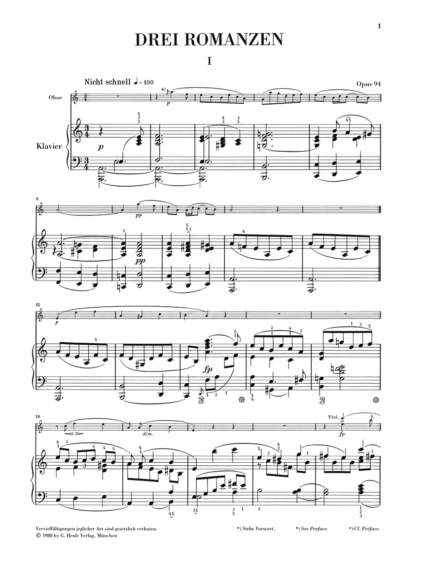 Other Cover Image Drei Romanzen op. 94 für Oboe und Klavier