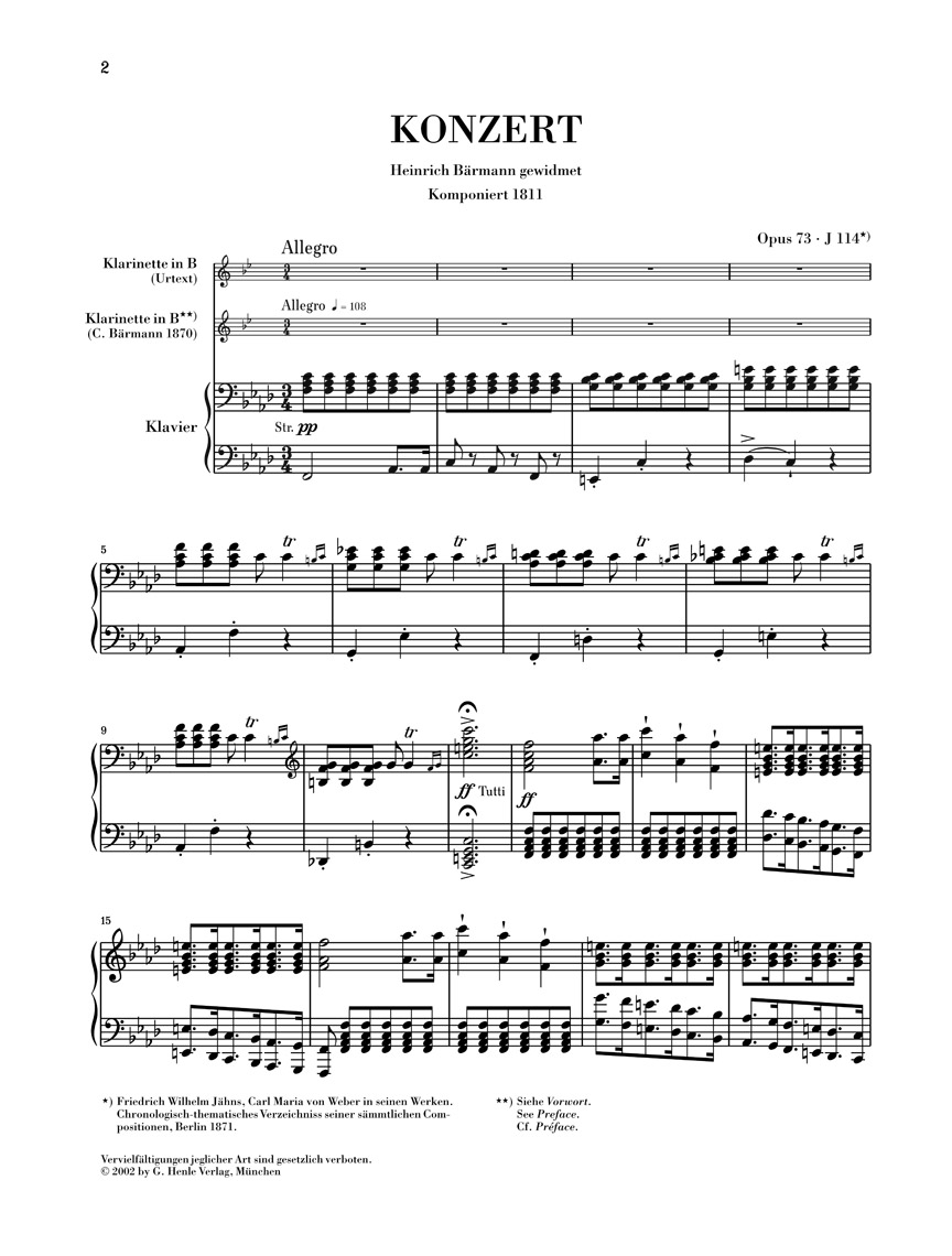 Other Cover Image Klarinettenkonzert Nr. 1 f-moll op. 73