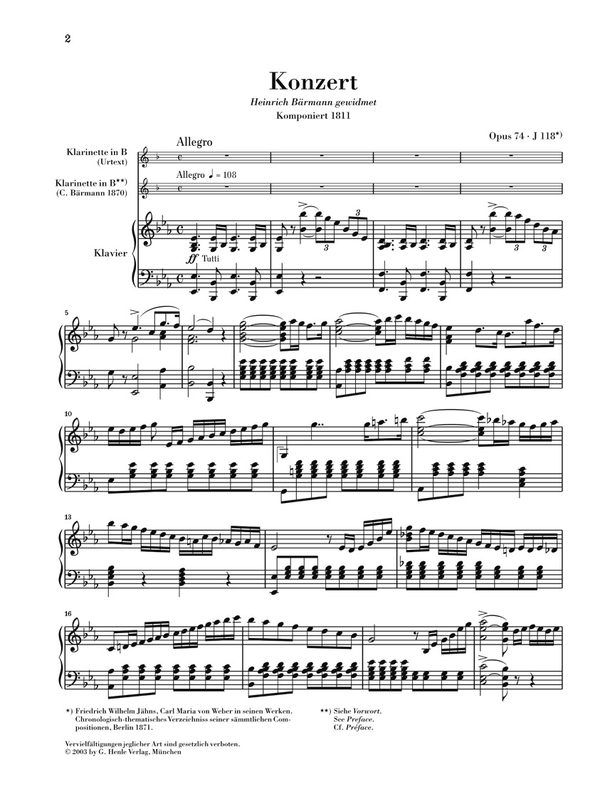 Other Cover Image Klarinettenkonzert Nr. 2 Es-dur op. 74