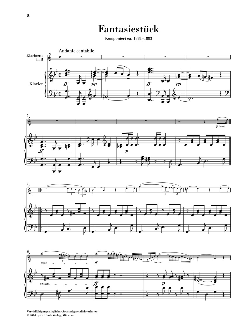 Other Cover Image Fantasiestück für Klarinette und Klavier g-moll