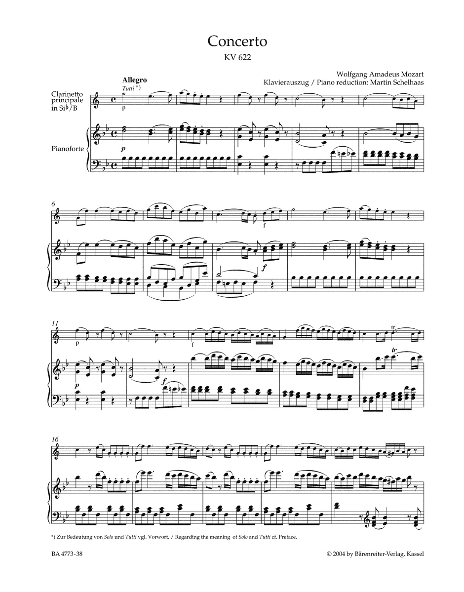 Other Cover Image Klarinettenkonzert für B-Klarinette und Klavier KV 622