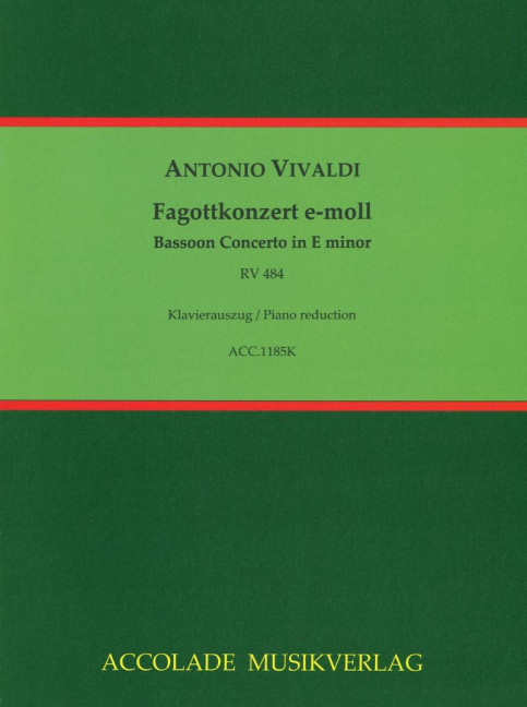 Front Cover Image Konzert für Fagott, Streicher und continuo e-Moll RV 484