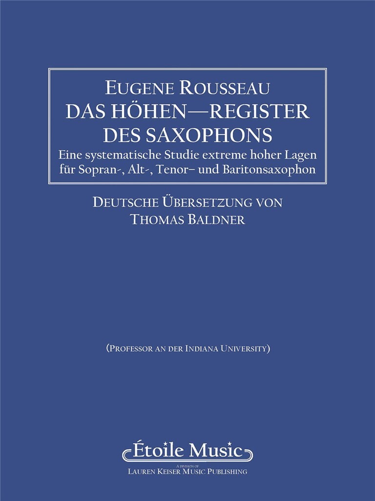 Other Cover Image Das Höhen-Register des Saxophons