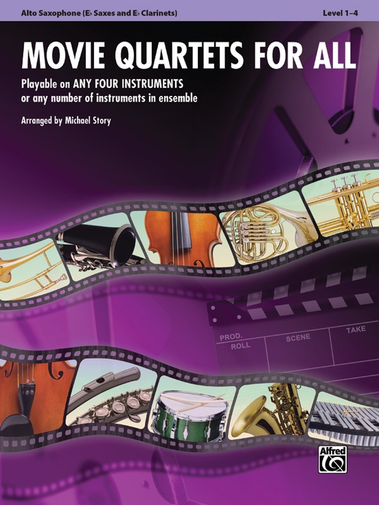 Front Cover Image Movie Quartets for All - Alto Saxophone