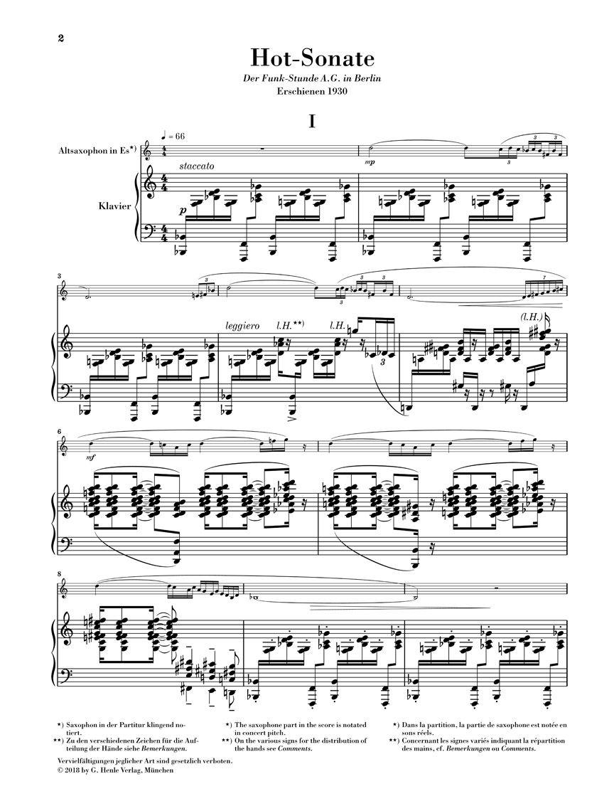 Other Cover Image Hot-Sonate für Altsaxophon und Klavier