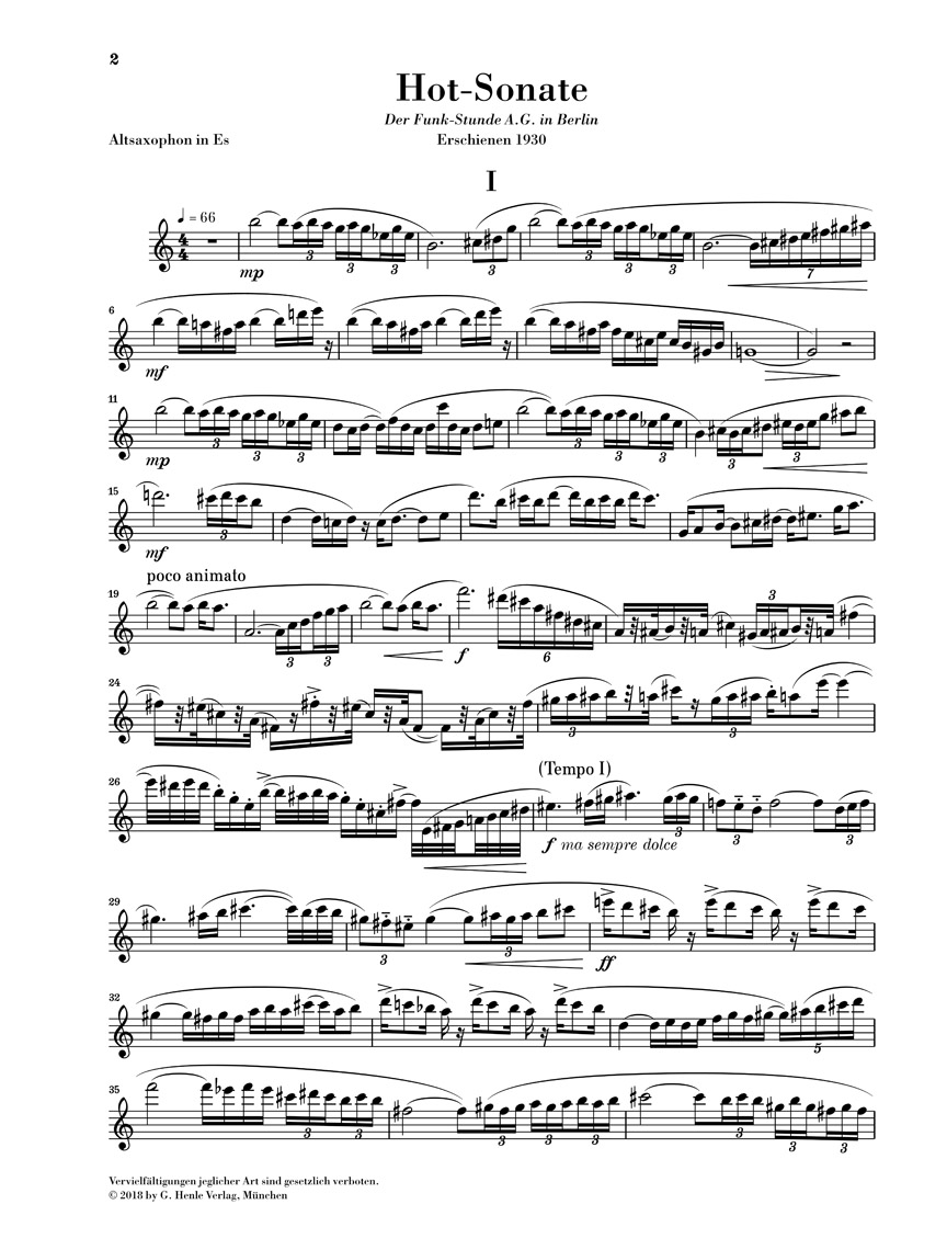 Other Cover Image Hot-Sonate für Altsaxophon und Klavier