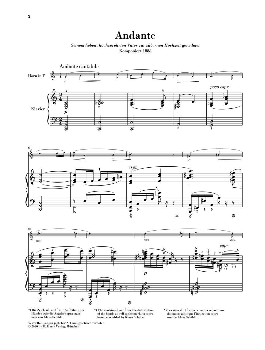 Other Cover Image Andante C-dur für Horn und Klavier