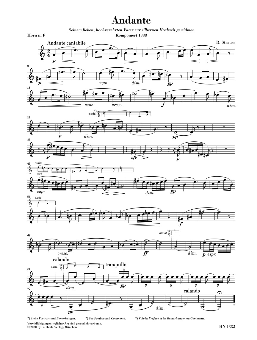 Other Cover Image Andante C-dur für Horn und Klavier
