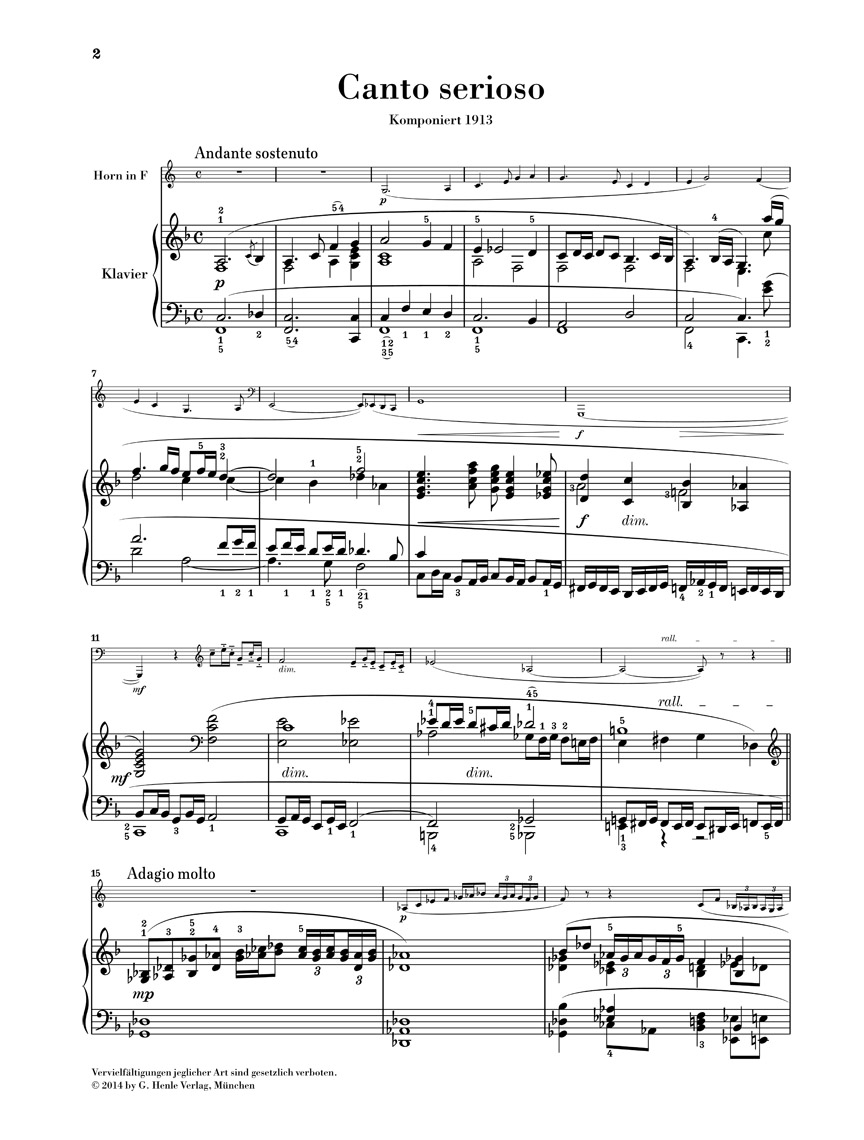 Other Cover Image Canto serioso für Horn und Klavier
