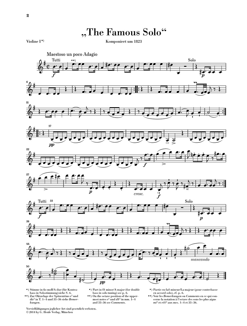 Other Cover Image "The Famous Solo" für Kontrabass und Orchester