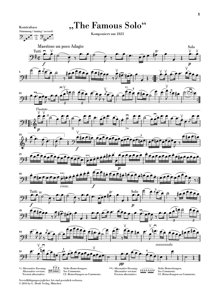 Other Cover Image "The Famous Solo" für Kontrabass und Orchester