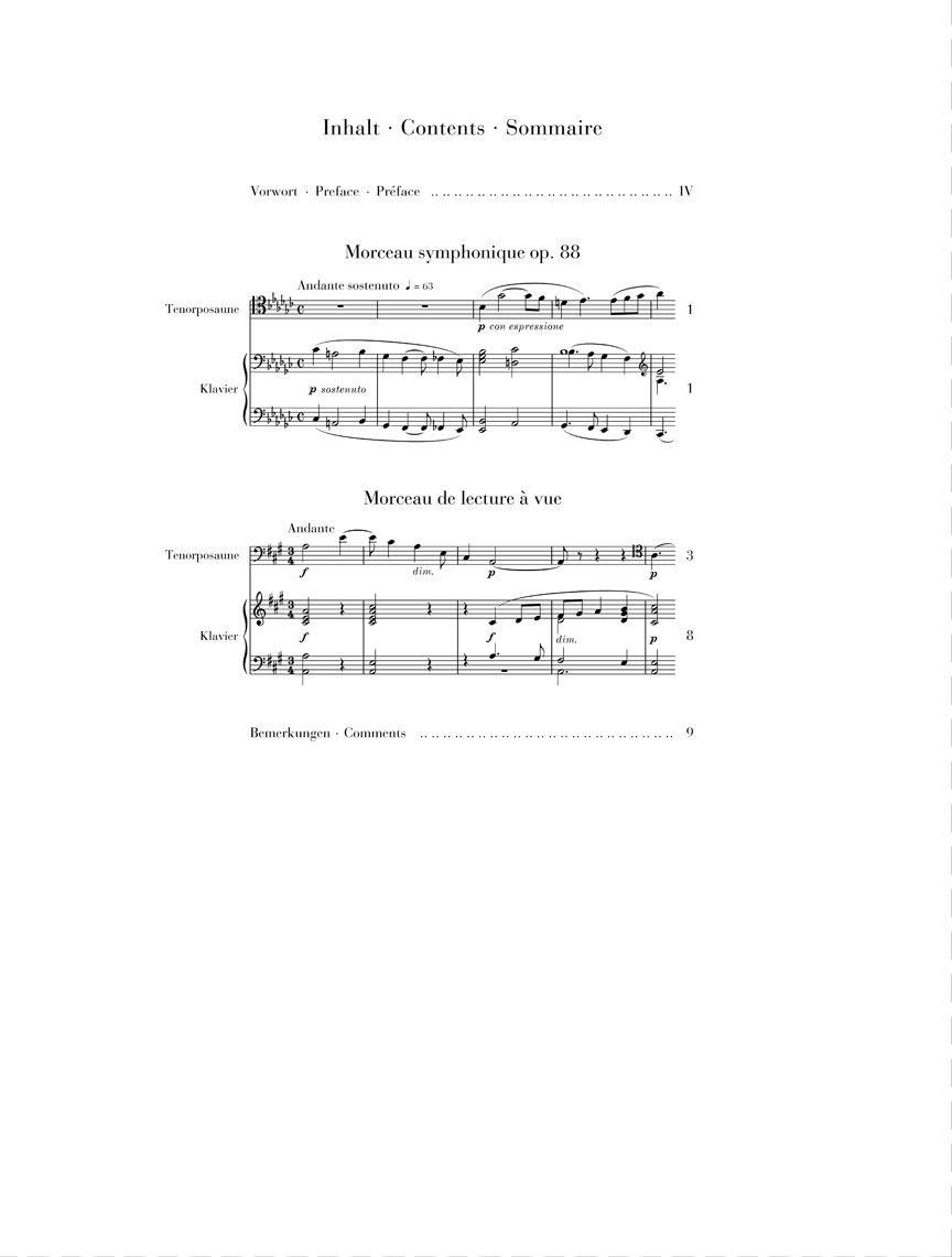 Other Cover Image Morceau symphonique und Morceau de lecture für Posaune und Klavier