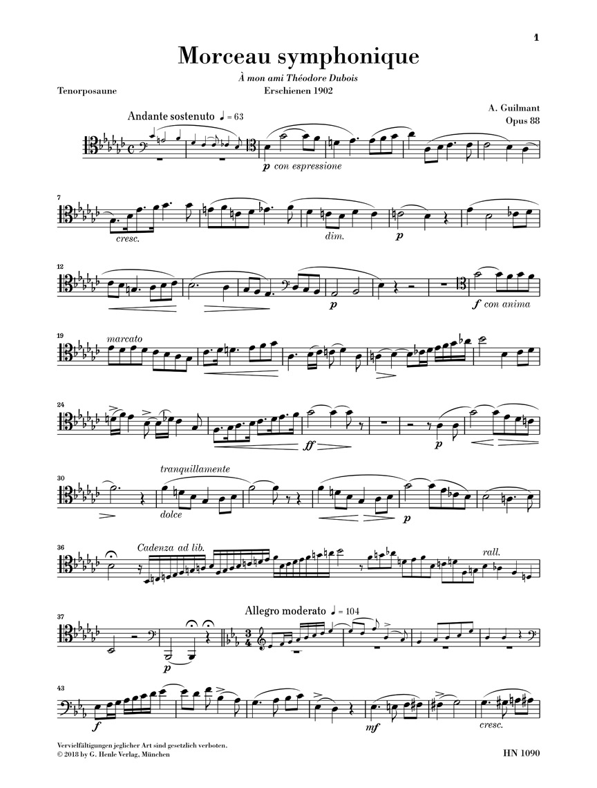 Other Cover Image Morceau symphonique und Morceau de lecture für Posaune und Klavier