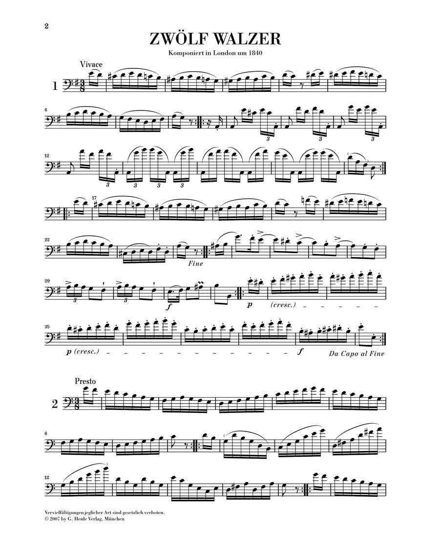 Other Cover Image Zwölf Walzer für Kontrabass solo