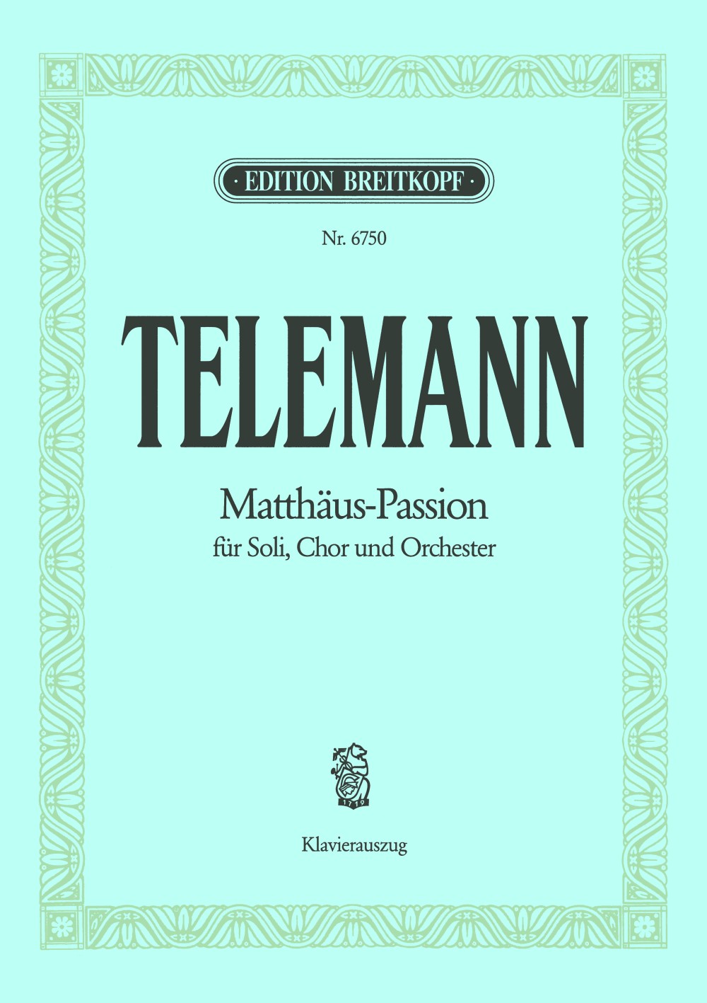 Other Cover Image Matthäus-Passion TWV 5:15 (1730)