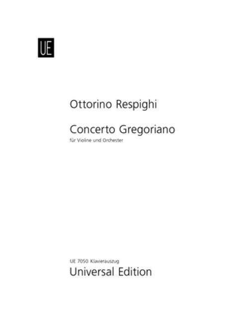 Front Cover Image Concerto Gregoriano für Violine und Klavier (1921)
