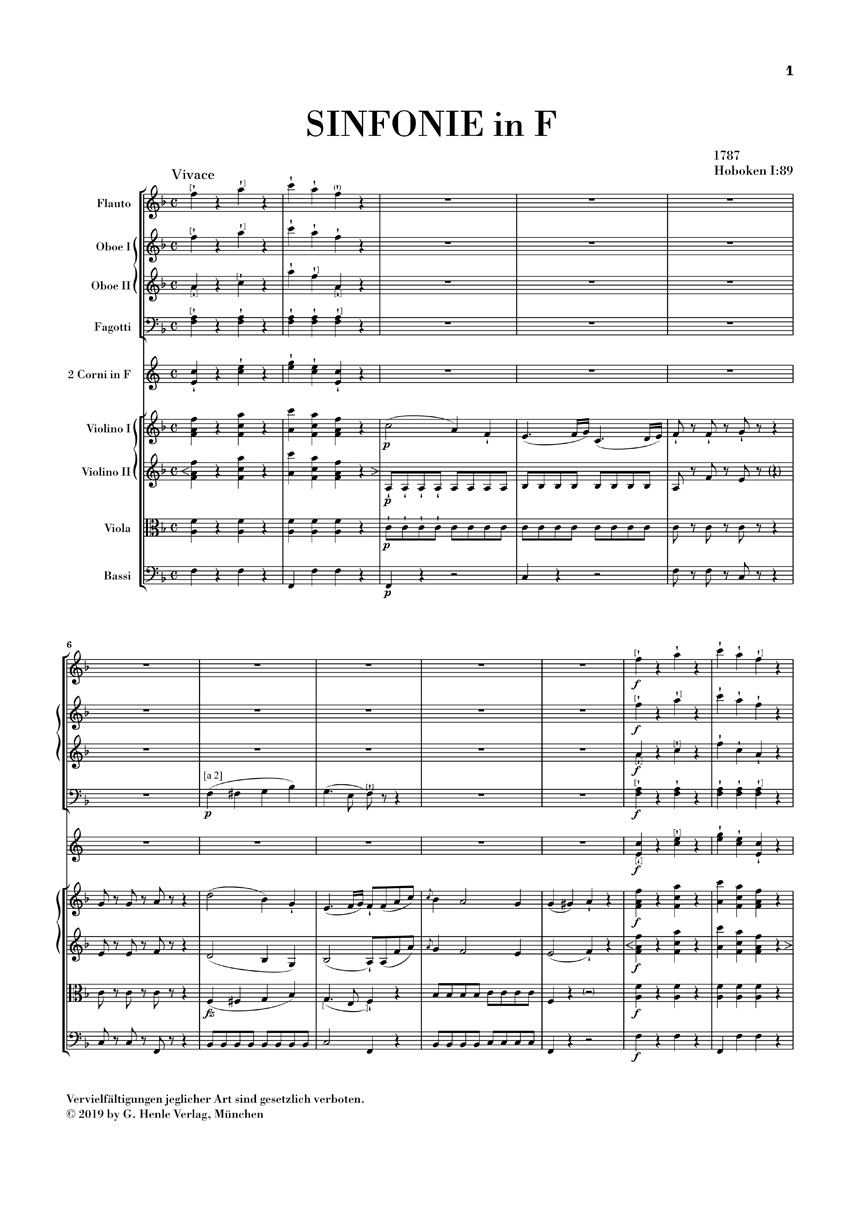 Other Cover Image Sinfonie F-dur Hob. I:89 (1785)