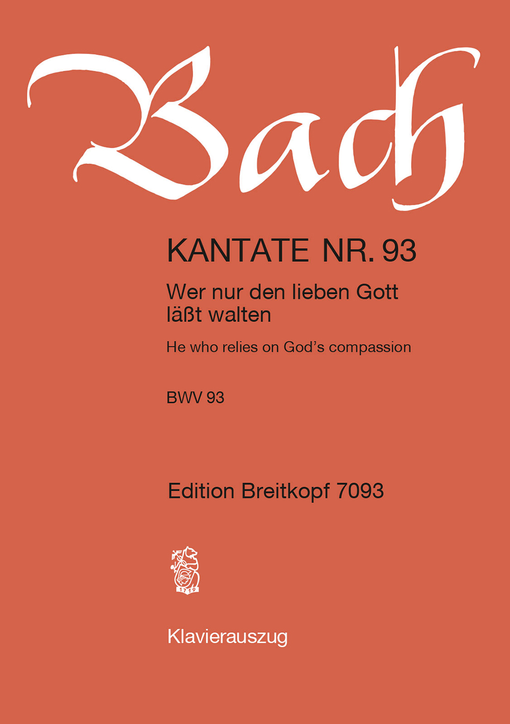 Other Cover Image Kantate BWV 93 „Wer nur den lieben Gott lässt walten“