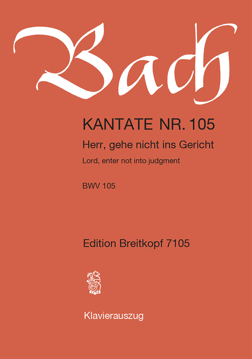Other Cover Image Kantate BWV 105 „Herr, gehe nicht ins Gericht“