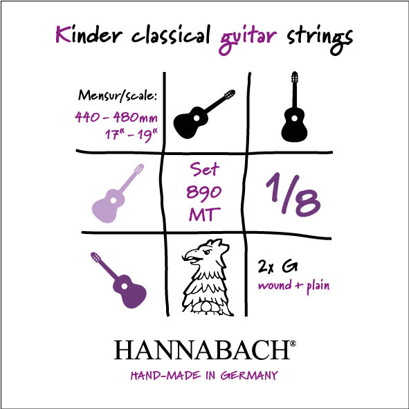 Other Cover Image Hannabach Klassikgitarre-Saiten Serie 890 Kindergitarre 1/8