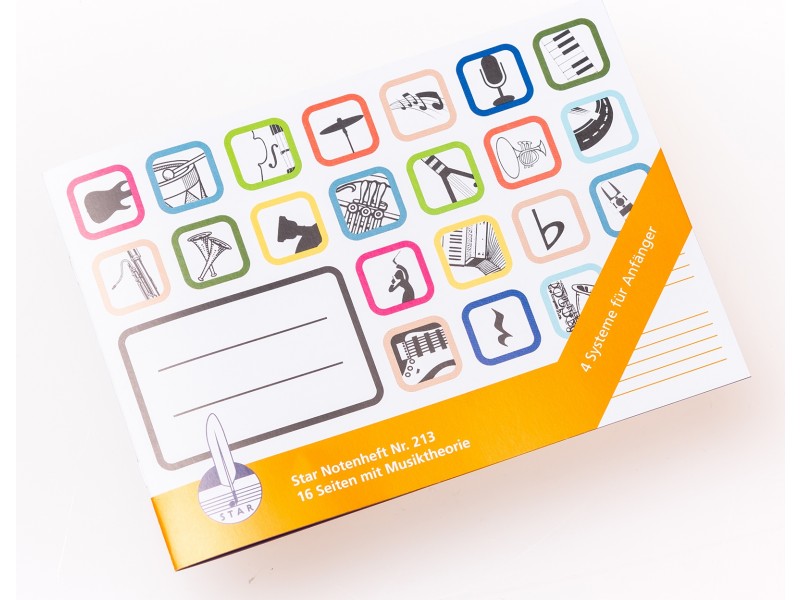 Front Cover Image Notenhefte - DIN A5 quer 4 Systeme
