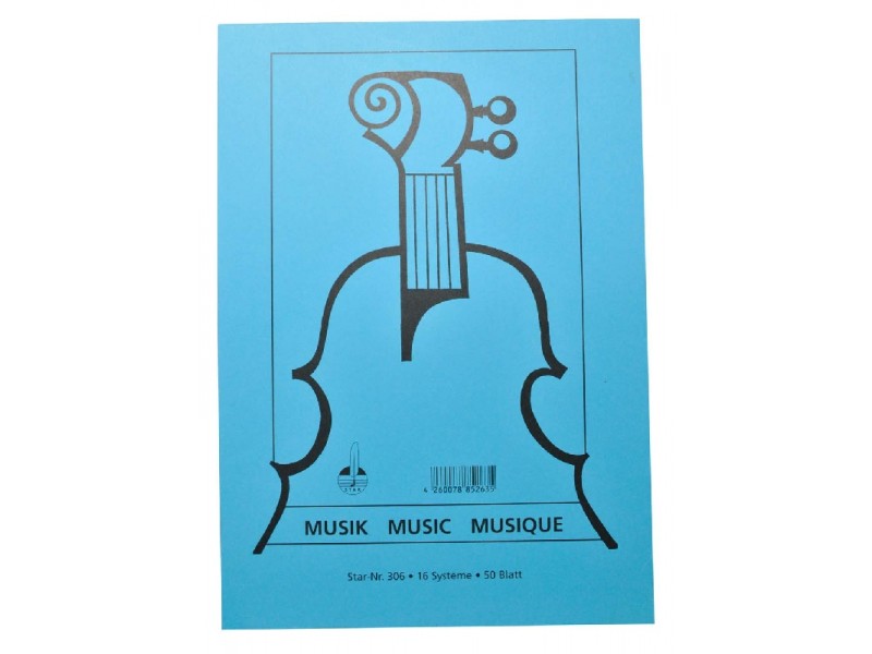 Front Cover Image Notenblock A4 - 50 Blatt 16 Systeme