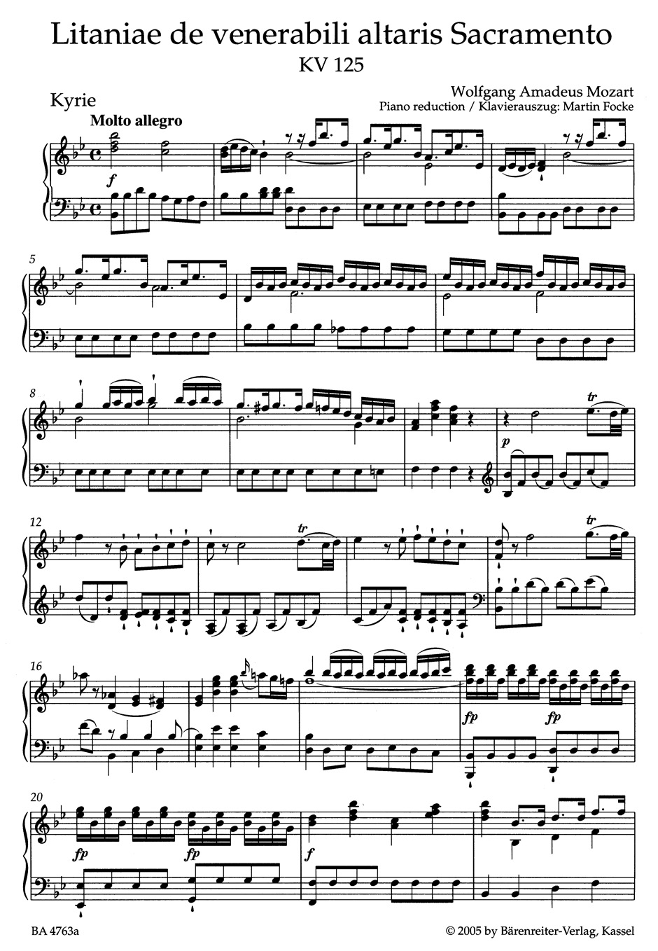 Other Cover Image Litaniae de venerabili altaris Sacramento KV 125