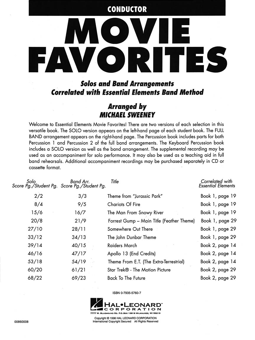 Front Cover Image Essential Elements - Movie Favorites