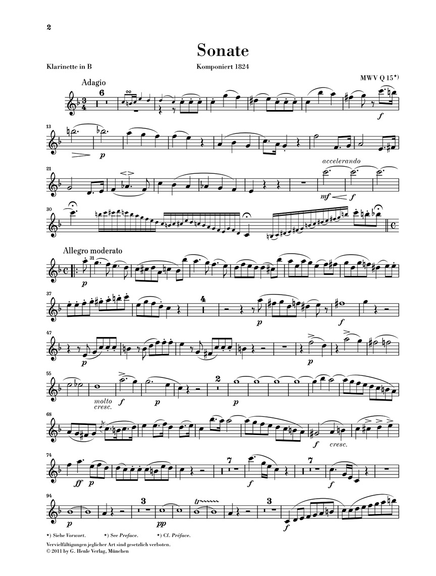 Other Cover Image Sonate Es-dur für Klarinette und Klavier