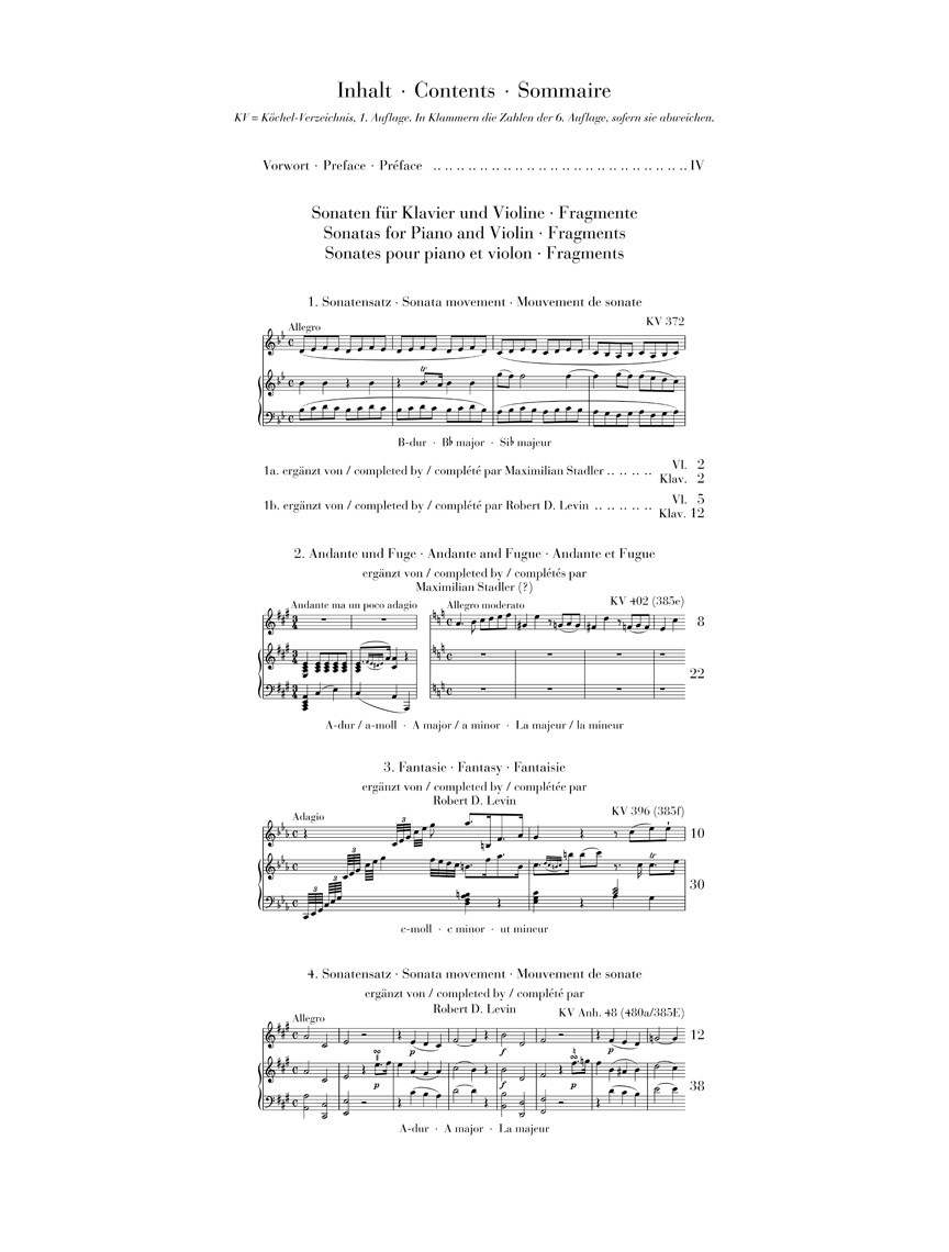 Other Cover Image Sonaten für Klavier und Violine, Fragmente