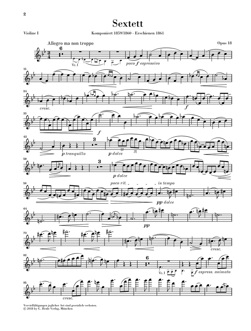 Other Cover Image Streichsextett Nr. 1 B-dur op. 18