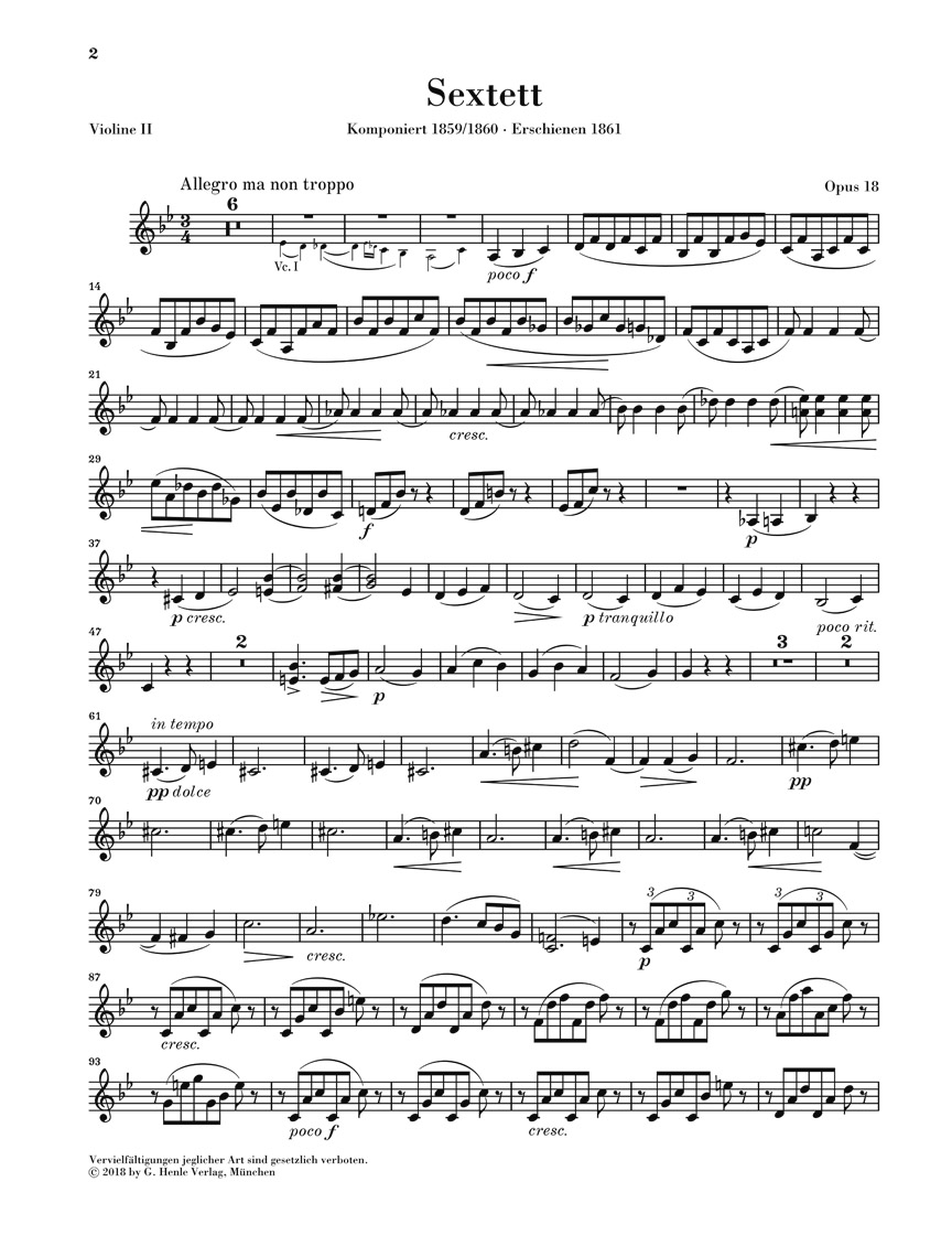 Other Cover Image Streichsextett Nr. 1 B-dur op. 18
